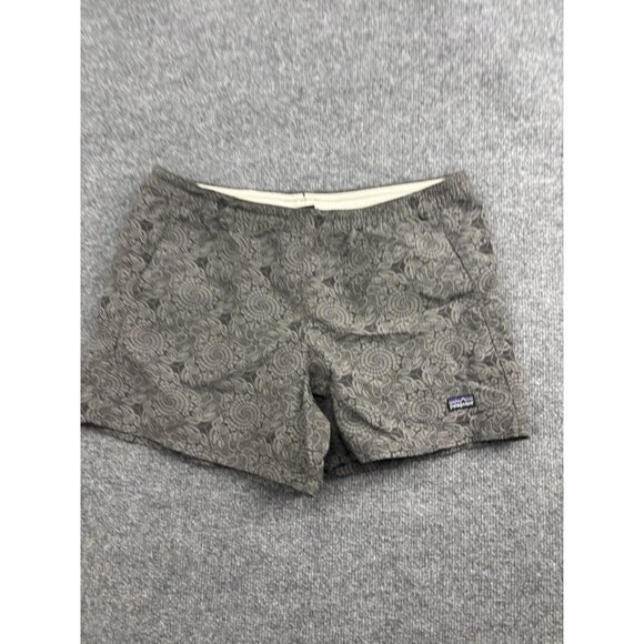Patagonia Shorts Womens Medium Gray Floral Print Elastic Drawstring Outdoor - Picture 1 of 7